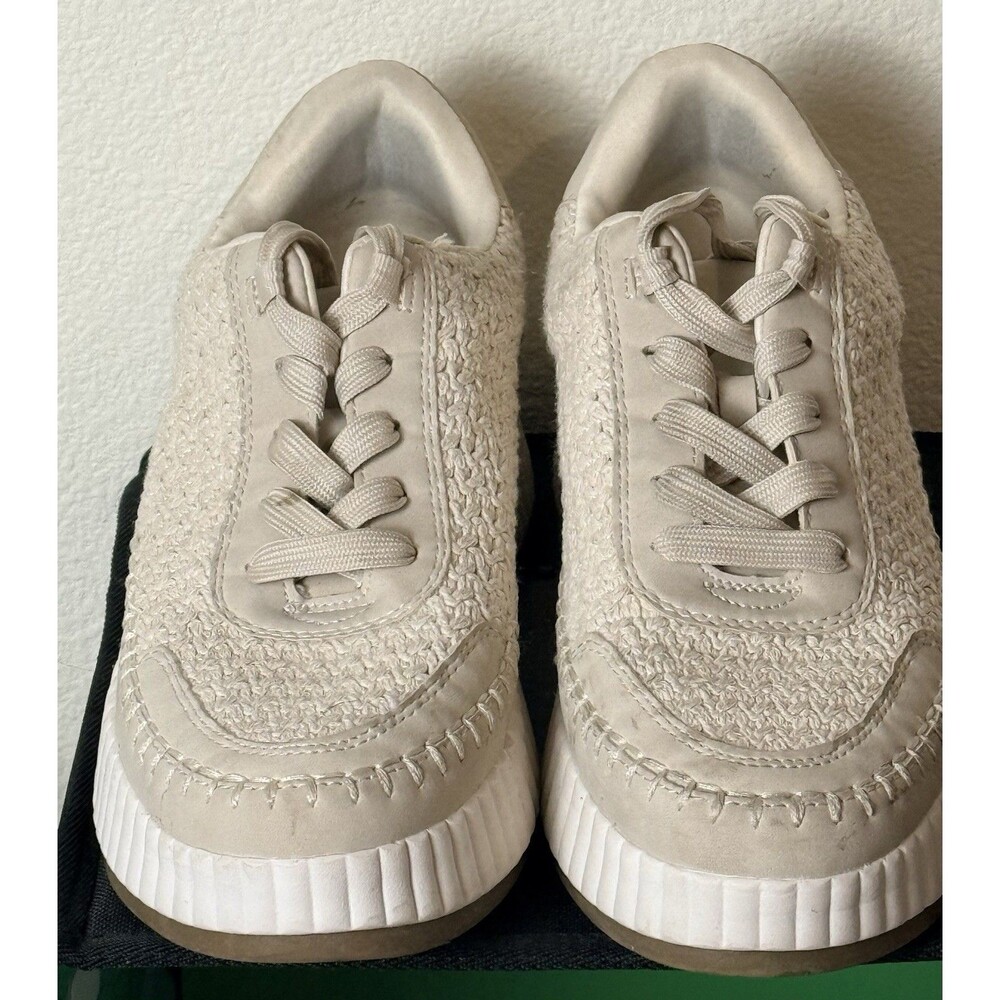 Dolce Vita Frida Dolen Platform Sneakers Sandstone Crochet Lace Up Size 9